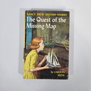 Vintage Nancy Drew Quest of the Missing Map #19 Original Text Book 1960s